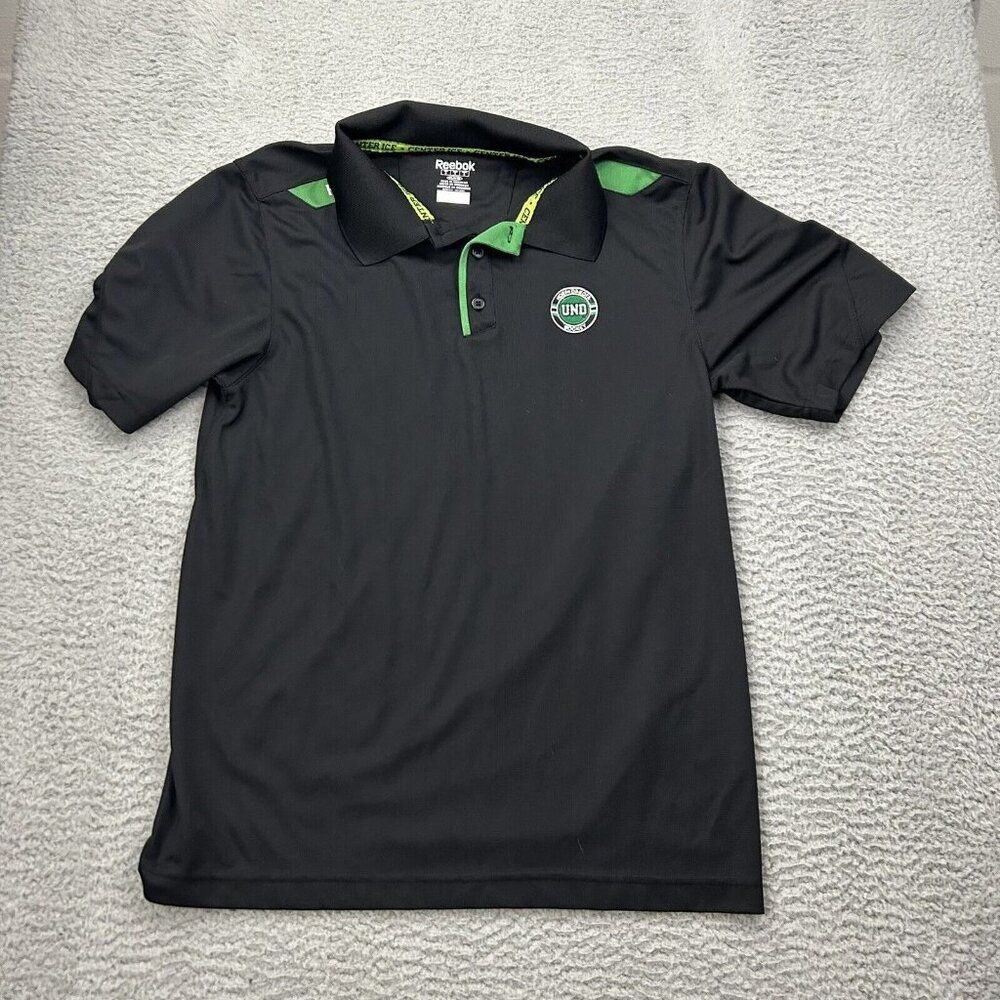 North Dakota Fighting Sioux Hawks UND Hockey Shirt Polo Size Small Black